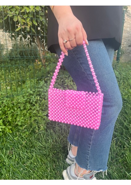 Özel Tasarım Pembe Boncuk El Çantası indirimleri