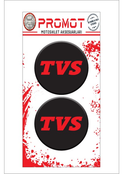 Tvs 3D Kabartmalı Damla Logo Sticker 5cm 01