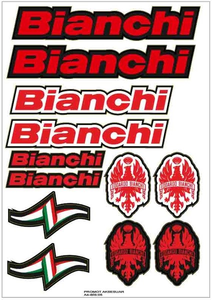 Bianchi Sticker Seti Bisiklet Kadro Sticker Seti 01