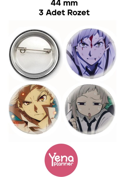 Bungou Stray Dogs Çanta Süsü Seti / Rozet Seti