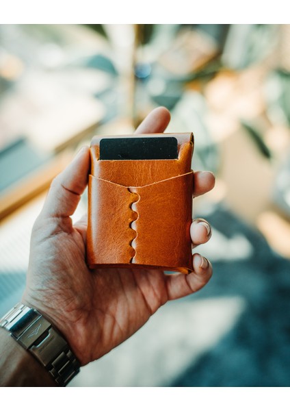 Gerçek Deri El Yapımı Minimalist Dikey Cüzdan fiyatları