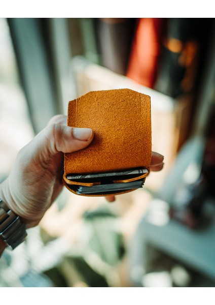 Gerçek Deri El Yapımı Minimalist Dikey Cüzdan fırsatları