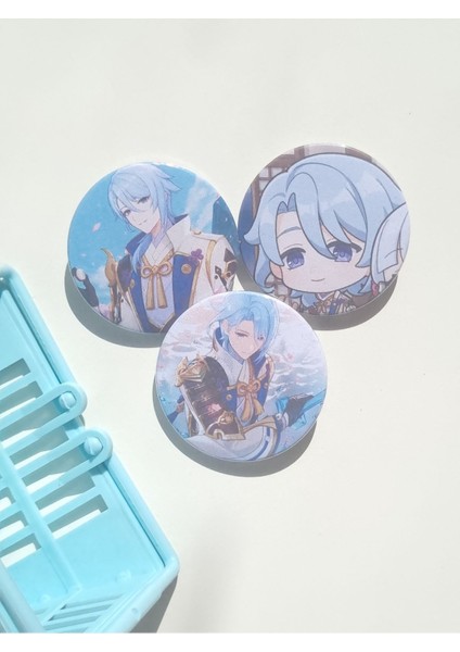 Genshin Impact Ayato Çanta Süsü/rozet Seti