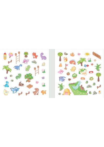3D Sticker Set Dınasour Park modelleri