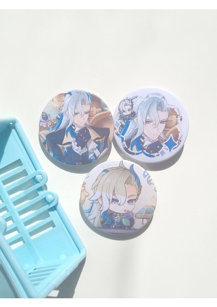 Genshin Impact Neuvillette Çanta Süsü/rozet Seti