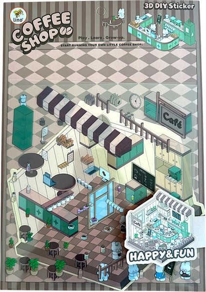 3D Sticker Set Coffee Shop