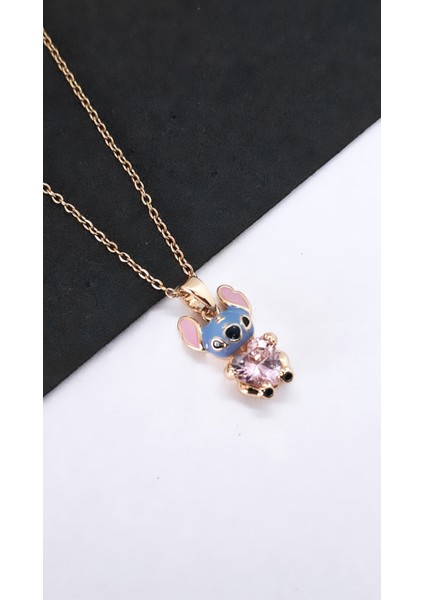 Lilo Stitch Mineli Çizgi Karakter Çelik Kolye modelleri