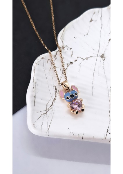 Lilo Stitch Mineli Çizgi Karakter Çelik Kolye fırsatları