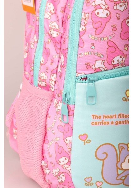 Dekomus Ile Yeni Sezon Lisanslı My Melody&best Frıends Okul ve Termoslu Beslenme Çantası Ile 500 ml Matara,2 Katlı Beslenme Kutusu /lunch Box Seti "ıslak Mendil Hediyeli"