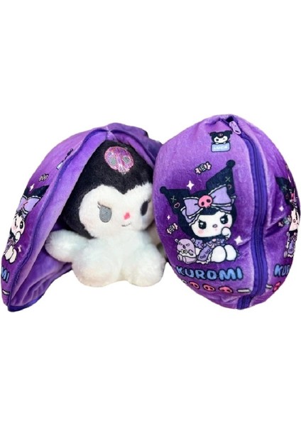 Sanrio Kuromi Peluş Oyuncak 35CM Fermuarlı Koza Sürpriz Dizayn Ithal Kumaş Oyun & Uyku Arkadaşı indirimleri
