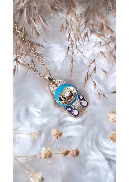 Renkli Mineli Zirkon Taşlı Labubu Çelik Kolye indirimleri