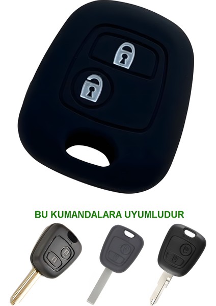 Peugeot 106 Partner Ciroen C3 Berlingo Saxo Uyumlu Silikon Kumanda Anahtar Kılıfı Oto Anahtarlık
