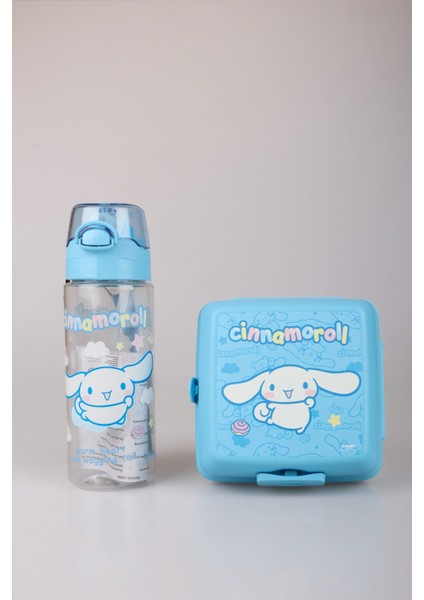 Ile Yeni Sezon Lisanslı Cınnamorol 500 ml Matara ve 2 Katlı Beslenme Kabı / Lunch Box "ıslak Mendil Hediyeli"