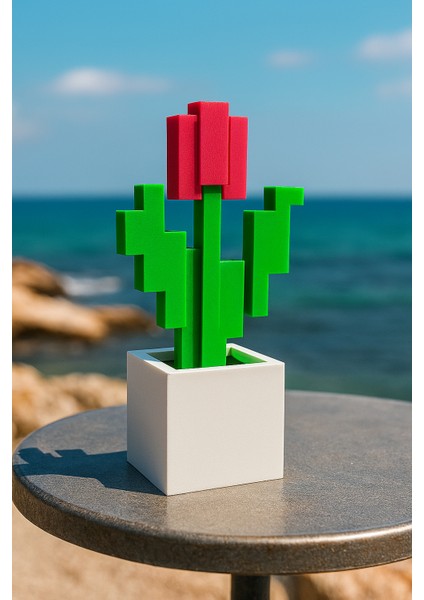 Bolario Minecraft Saksılı Kırmızı-Beyaz Çiçek 16CM Dekoratif Figür fiyatları