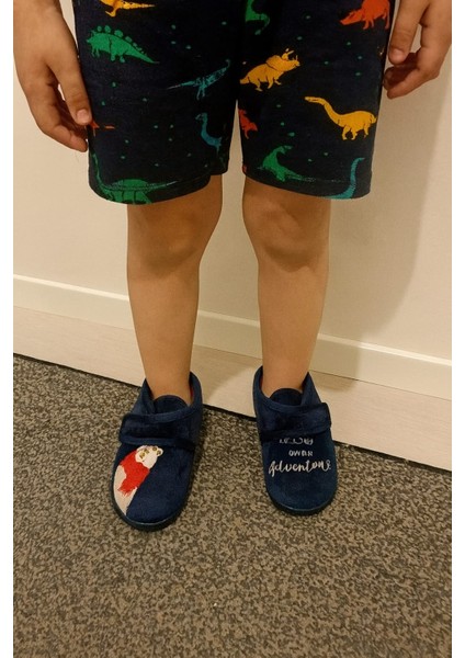 Ayı Baskılı Erkek Çocuk Panduf Lacivert