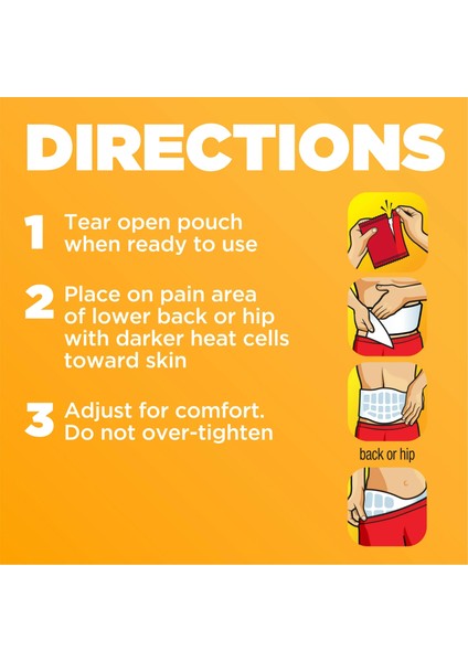 Lower Back & Hip Relief Heat Wraps 3 Adet fiyatları