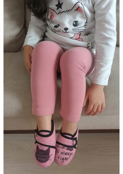 Pati Baskılı Cırtlı Kız Çocuk Panduf