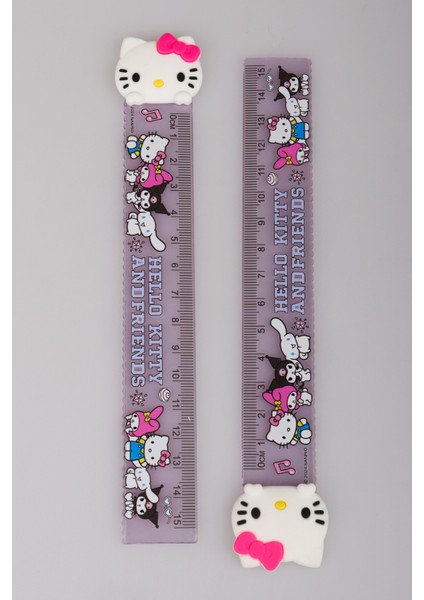 Dekomus Ile Lisanslı Hello Kıtty "tekli" Cetvel 15 cm "dekomus Islak Hediyeli"