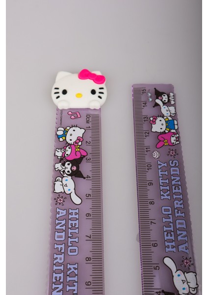 Dekomus Ile Lisanslı Hello Kıtty "tekli" Cetvel 15 cm "dekomus Islak Hediyeli" modelleri