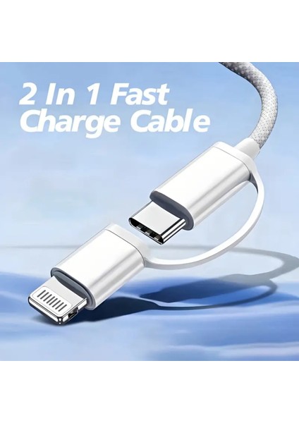 60W iPhone Samsung Xiaomi Huawei Type-C ve Lightining 2in1 1m Halat Örgü Hızlı Şarj ve Data Kablosu modelleri
