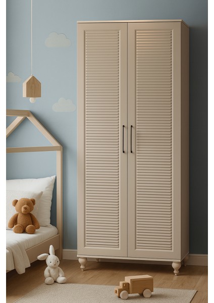 Masal 2 Kapaklı Çekmeceli Genç Odası Dolabı | MDF Kalite | Fonksiyonel ve Estetik