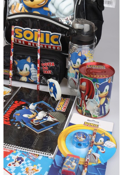 Dekomus Ile Lisanslı Sonıc Büyük Boy Okul ve Kalem Çantası Ile Matara,beslenme Kabı Kırtasiye Seti fırsatları