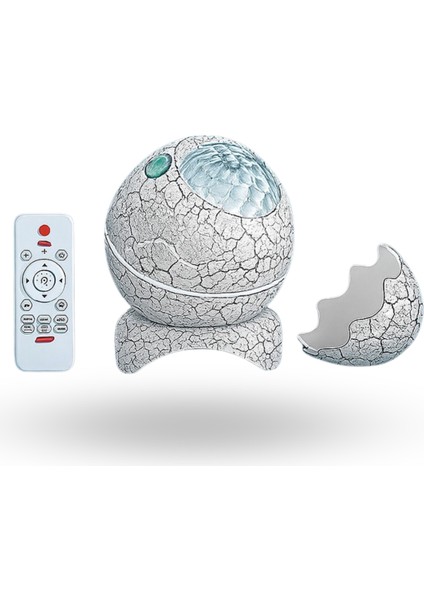 Büro Ev Ofis Hediyesi Için Bluetoothlu Dinozor Yumurtası Stil Projektörlü Gece Lambası