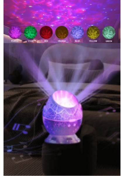 Büro Ev Ofis Hediyesi Için Bluetoothlu Dinozor Yumurtası Stil Projektörlü Gece Lambası modelleri