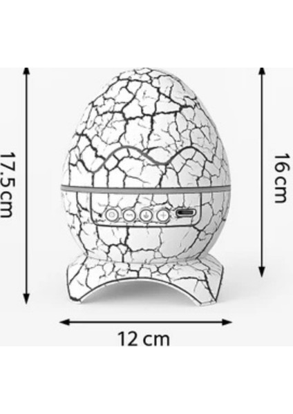 Büro Ev Ofis Hediyesi Için Bluetoothlu Dinozor Yumurtası Stil Projektörlü Gece Lambası fırsatları