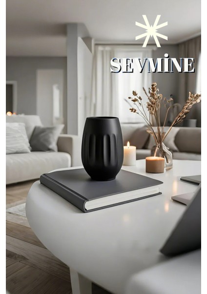 Neva Siyah Seramik Vazo 15 cm | Bohem Iskandinav El Yapımı Hediyelik Dekoratif Aksesuar fiyatları