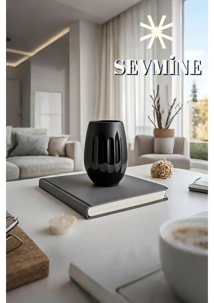 Neva Siyah Seramik Vazo 15 cm | Bohem Iskandinav El Yapımı Hediyelik Dekoratif Aksesuar modelleri