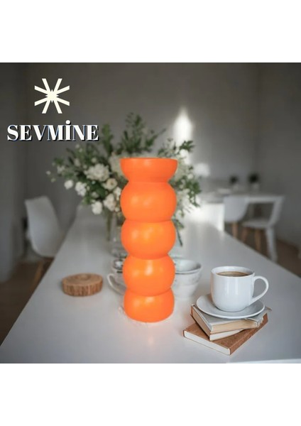Bohem Iskandinav 20 cm Turuncu Vazo | Hediyelik Zarif Modern Tasarım Trend Dekor modelleri