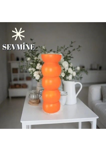 Bohem Iskandinav 20 cm Turuncu Vazo | Hediyelik Zarif Modern Tasarım Trend Dekor fırsatları