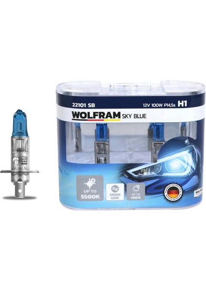 Ampul 12V H1 100 P14.5S Sky Blue Beyaz Işik Lzwdr