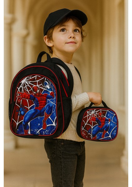 Örümcek Adam Desenli Erkek Çocuk Okul Çantası ve Beslenme Çantası Takım