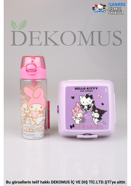 Dekomus Ile Yeni Sezon Lisanslı My Melody&best Frıends Hello Kıtty,kuromı 500 ml Matara ve 2 Katlı Beslenme Kutusu /lunch Box Seti fiyatları