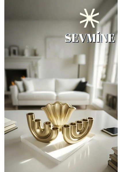 ✨Golden Aura 3’lü Vazo & Mumluk Seti – Iskandinav Bohem Altın Masaüstü Dekorasyon Takımı fiyatları