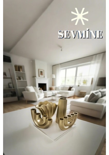 ✨ Golden Ahenk 4'lü Vazo ve Mumluk Seti – Bohem & Iskandinav Altın Dekor Serisi fırsatları