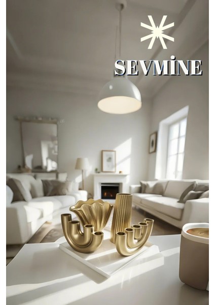 ✨ Golden Ahenk 4'lü Vazo ve Mumluk Seti – Bohem & Iskandinav Altın Dekor Serisi indirimleri