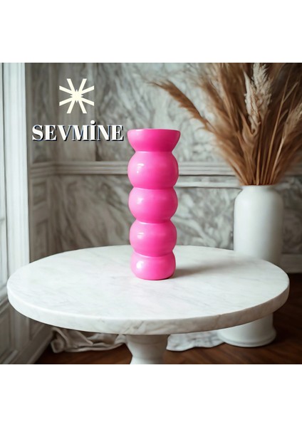 Bohem Iskandinav 20 cm Fuşya Vazo | Hediyelik Zarif Modern Tasarım Trend Dekor