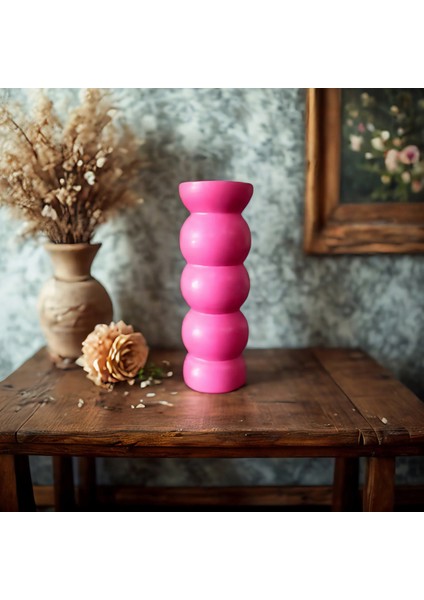 Bohem Iskandinav 20 cm Fuşya Vazo | Hediyelik Zarif Modern Tasarım Trend Dekor