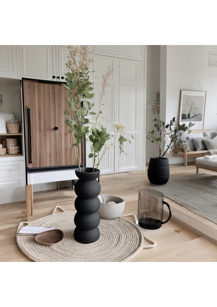 20 cm Sade Siyah Zarif Bohem Iskandinav Tarzı Trend Vazo
