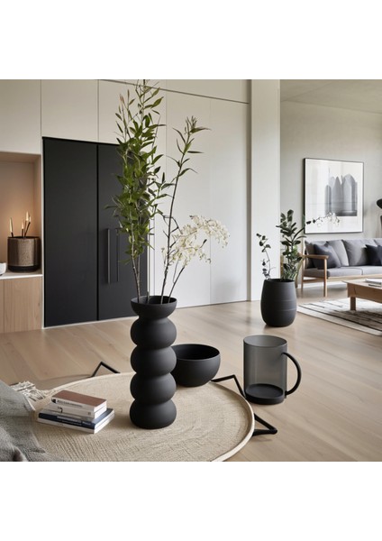 20 cm Sade Siyah Zarif Bohem Iskandinav Tarzı Trend Vazo fırsatları