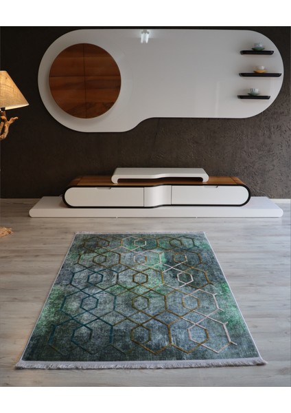 Nakkaş Kaymaz Dokuma Taban Kilim Makinada Yıkanabilir Mutfak Halısı Dekoratif Yolluk