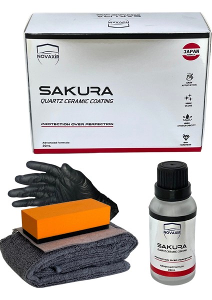 Sakura Kuvarz 9h Oto Seramik Kaplama Boya Koruma Yüksek Hidrofobiklik 3yıl Dayanım 30ML Japonformül