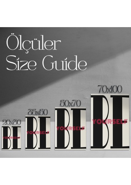 Kendin Ol Minimalist Siyah Beyaz Kırmızı Tipografi Tablosu modelleri