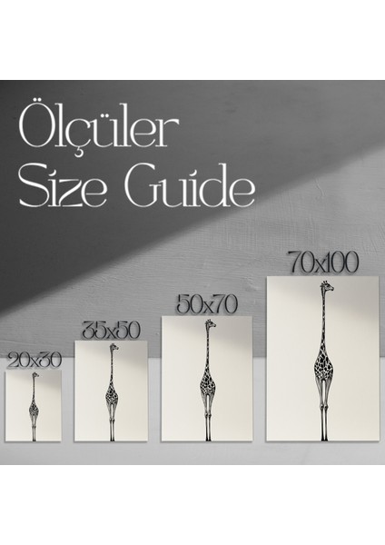 Minimalist Zürafa Illüstrasyon Tablosu modelleri