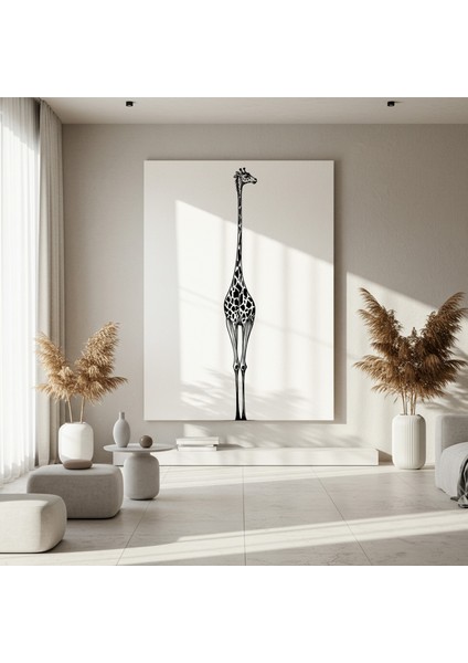 Minimalist Zürafa Illüstrasyon Tablosu fırsatları