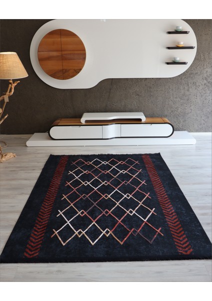 Nakkaş Kaymaz Dokuma Taban Kilim Makinada Yıkanabilir Mutfak Halısı Dekoratif Yolluk