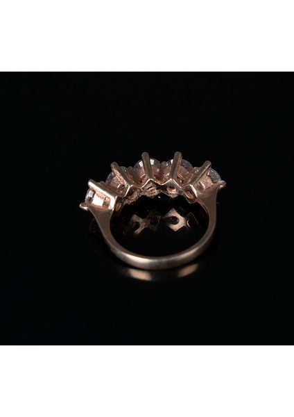Rose Gold Kaplama 925 Ayar Gümüş Kadın Yüzük Parmağa Göre Ayarlanır 4.07 gr fırsatları